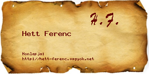 Hett Ferenc névjegykártya
